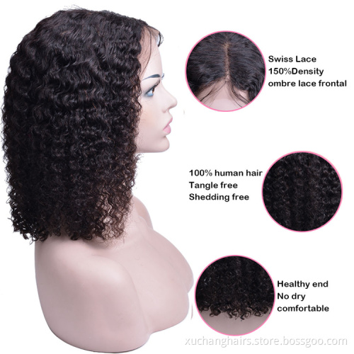 USEXY Wholesale Wigs brazilian Remy Human Hair Short Curly Lace Front Wig